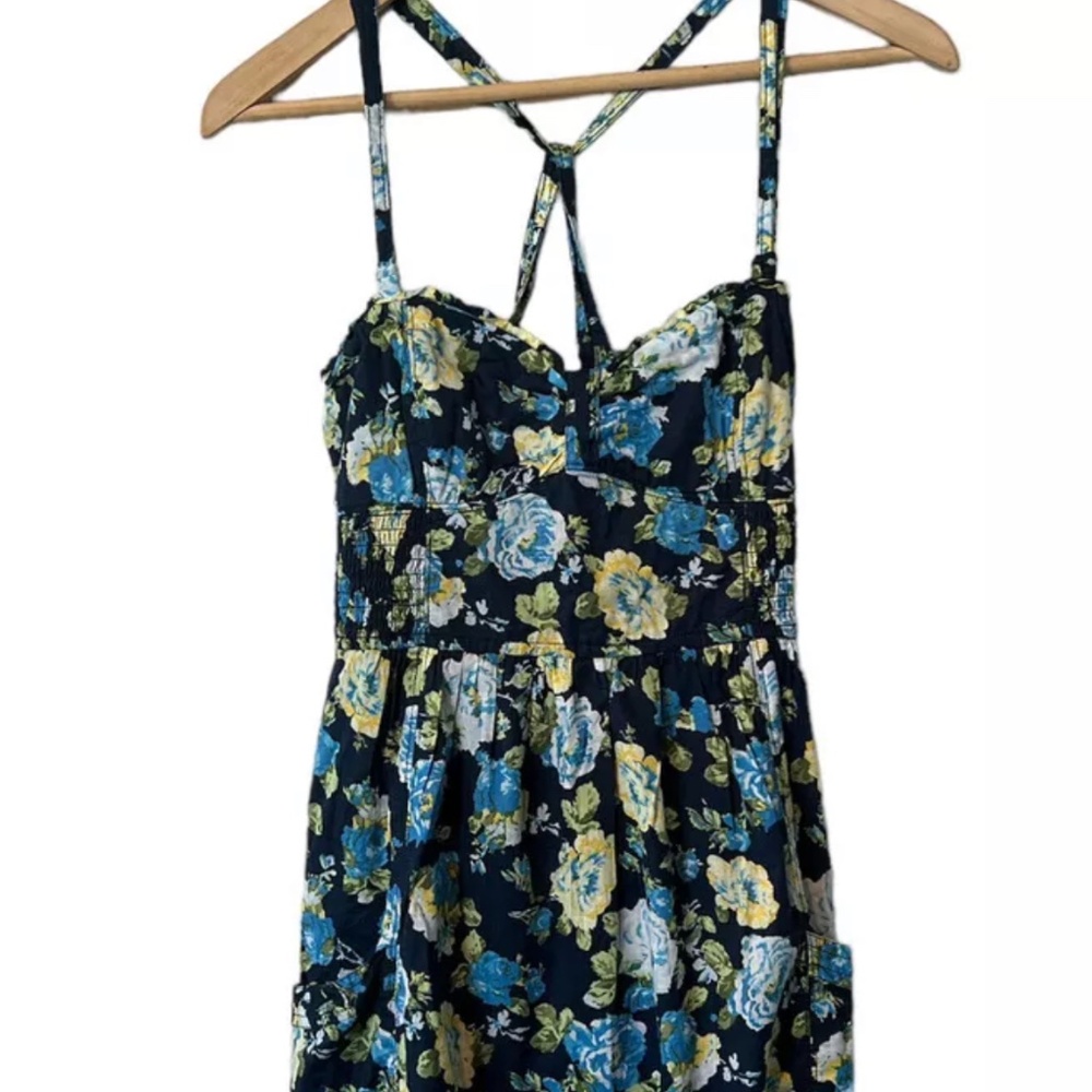 A&F ABERCROMBIE & FITCH womens sun dress sundress mini floral with pockets M